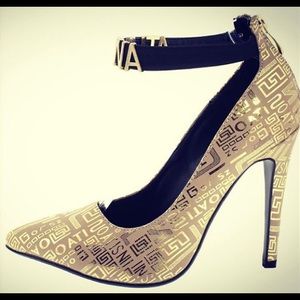 Athena style gold heels